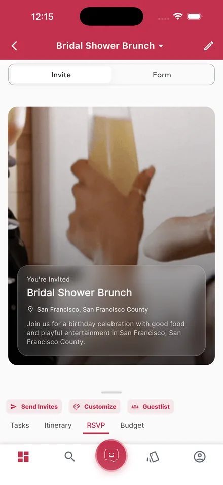 Designing an animated event invite in the LOMAevents app